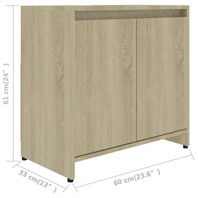 Kylpyhuonekaappi Sonoma-tammi 60x33x61 cm tekninen puu