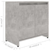 Kylpyhuonekaappi betoninharmaa 60x33x61 cm tekninen puu
