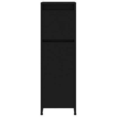Kylpyhuonekaappi musta 30x30x95 cm tekninen puu