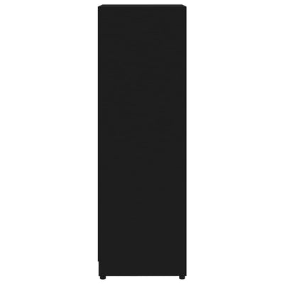 Kylpyhuonekaappi musta 30x30x95 cm tekninen puu