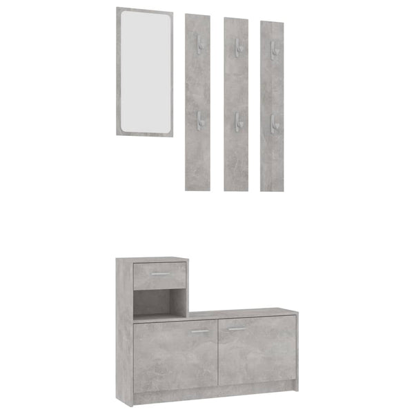 Eteisen säilytysyksikkö betoninharmaa 100x25x76,5 cm lastulevy