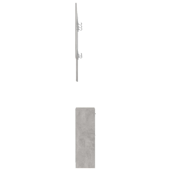 Eteisen säilytysyksikkö betoninharmaa 100x25x76,5 cm lastulevy