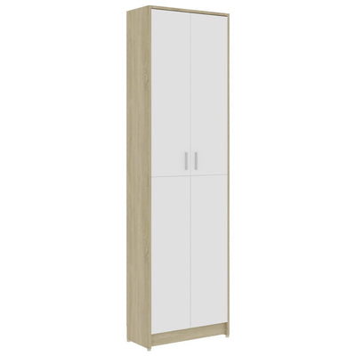 Eteisen vaatekaappi valk./Sonoma-tammi 55x25x189 cm lastulevy