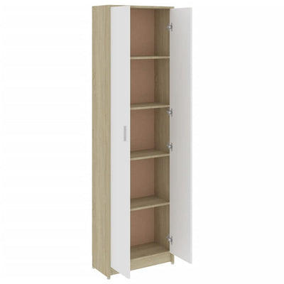 Eteisen vaatekaappi valk./Sonoma-tammi 55x25x189 cm lastulevy