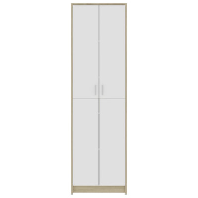 Eteisen vaatekaappi valk./Sonoma-tammi 55x25x189 cm lastulevy