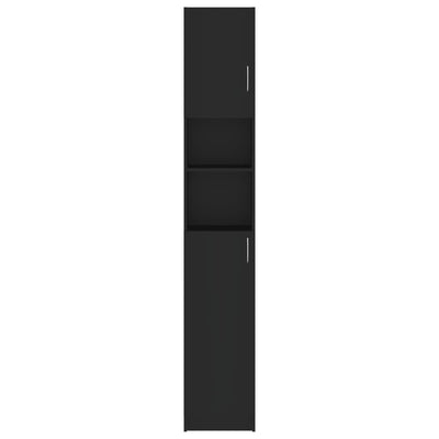 Kylpyhuonekaappi musta 32x25,5x190 cm tekninen puu