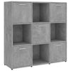 Kirjahylly betoninharmaa 90x30x90 cm tekninen puu
