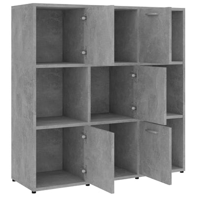Kirjahylly betoninharmaa 90x30x90 cm tekninen puu
