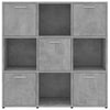 Kirjahylly betoninharmaa 90x30x90 cm tekninen puu