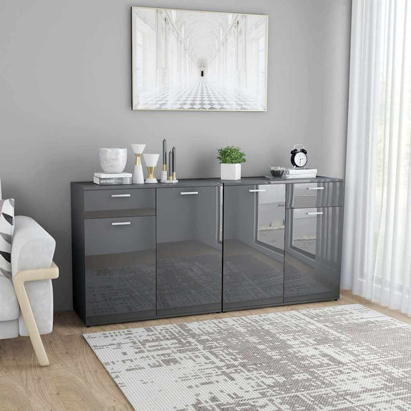Senkki korkeakiilto harmaa 160x36x75 cm lastulevy