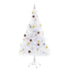 Valkoinen tekojoulukuusi esivalaistu koristepalloilla Pherson 150cm