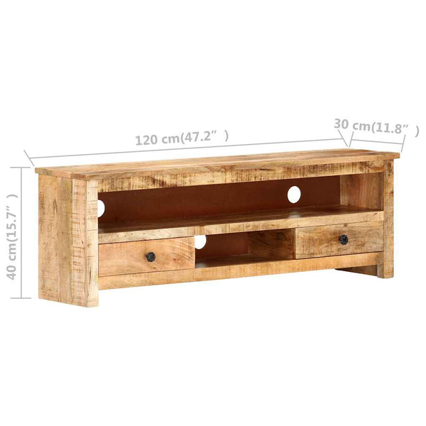 TV-taso 120x30x40 cm karkea mangopuu
