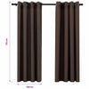 Pellavamaiset pimennysverhot renkailla 2kpl rusk/harm 140x175cm