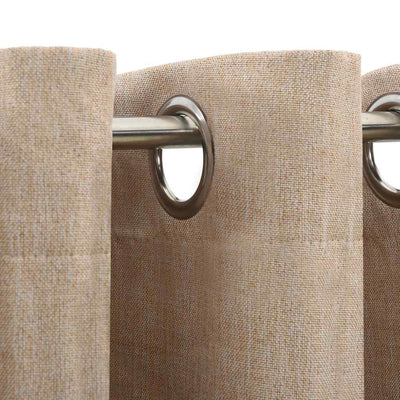 Beige pellavamaiset pimennysverhot renkailla Eufrosin 140x225cm (2 kpl)