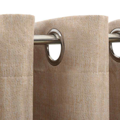 Beige pellavamaiset pimennysverhot renkailla Eufrosin 140x245cm (2 kpl)