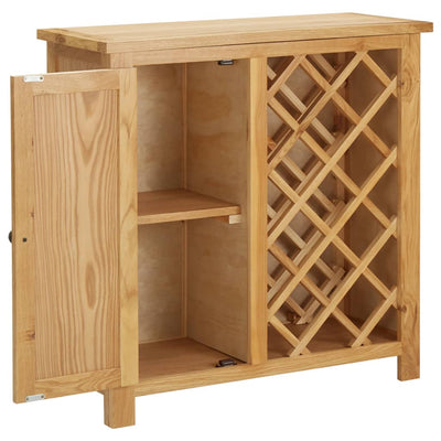 Viinikaappi 11 pullolle 80x32x80 cm täysi tammi