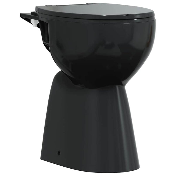 Musta korkea reunaton wc soft close Stefi 7cm (korkeampi keraaminen)