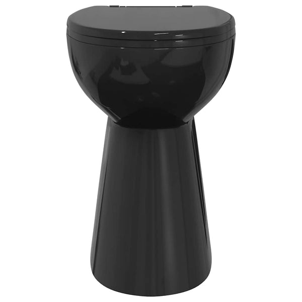 Musta korkea reunaton wc soft close Stefi 7cm (korkeampi keraaminen)