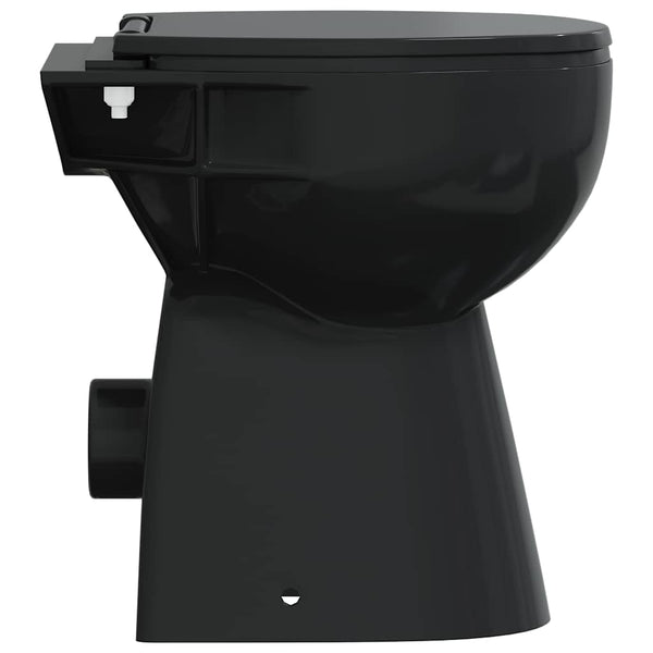 Musta korkea reunaton wc soft close Stefi 7cm (korkeampi keraaminen)