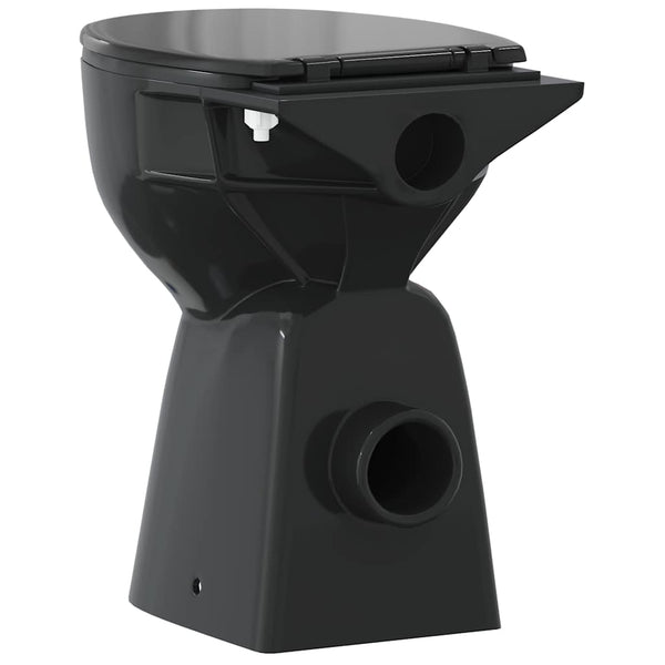 Musta korkea reunaton wc soft close Stefi 7cm (korkeampi keraaminen)