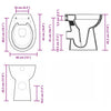 Musta korkea reunaton wc soft close Stefi 7cm (korkeampi keraaminen)