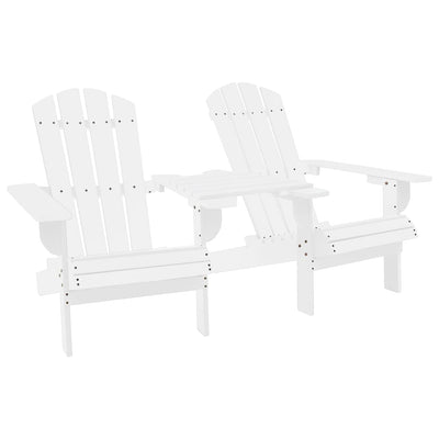 Adirondack puutarhatuolit teepöydällä täysi kuusi valkoinen