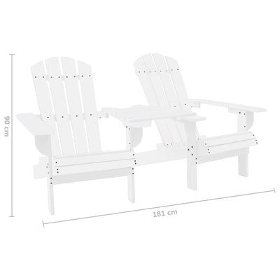 Adirondack puutarhatuolit teepöydällä täysi kuusi valkoinen