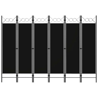 6-Paneelinen tilanjakaja 240x180 cm musta