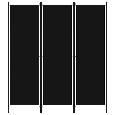 3-paneelinen tilanjakaja musta 150x180 cm