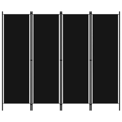 4-paneelinen tilanjakaja musta 200x180 cm