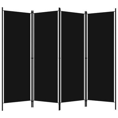 4-paneelinen tilanjakaja musta 200x180 cm