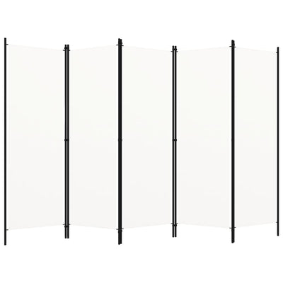 5-paneelinen tilanjakaja valkoinen 250x180 cm