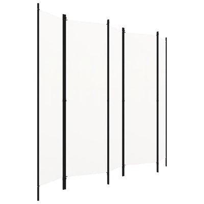 5-paneelinen tilanjakaja valkoinen 250x180 cm