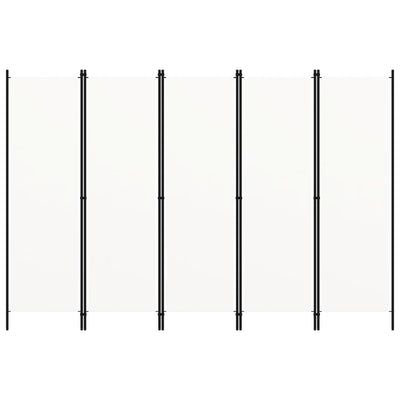 5-paneelinen tilanjakaja valkoinen 250x180 cm