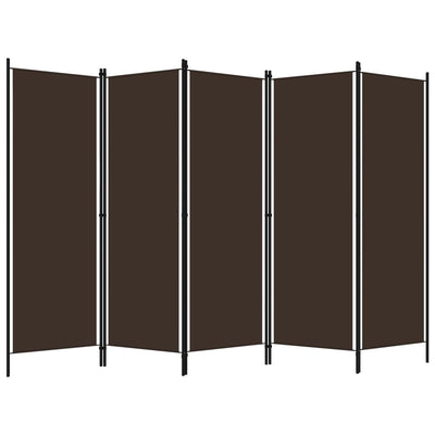 5-paneelinen tilanjakaja ruskea 250x180 cm