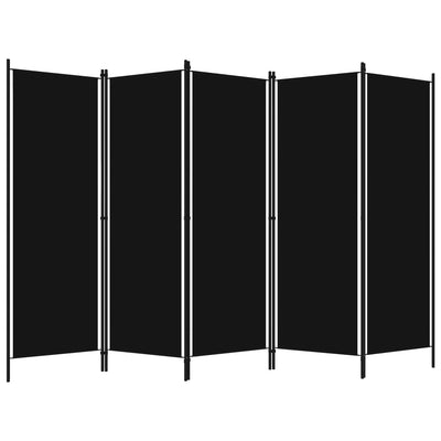 5-paneelinen tilanjakaja musta 250x180 cm
