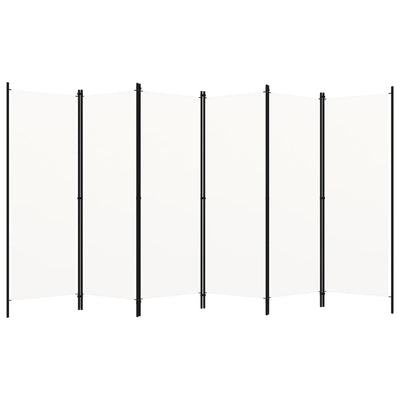6-paneelinen tilanjakaja valkoinen 300x180 cm