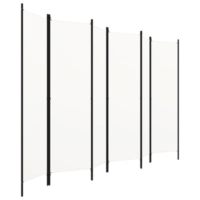 6-paneelinen tilanjakaja valkoinen 300x180 cm