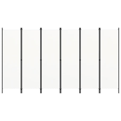 6-paneelinen tilanjakaja valkoinen 300x180 cm