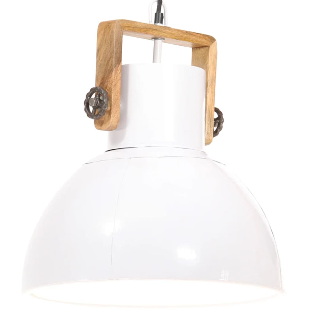 Valkoinen teollistyylinen riippuvalaisin Adelea 40cm (25 w, pyöreä, e27)