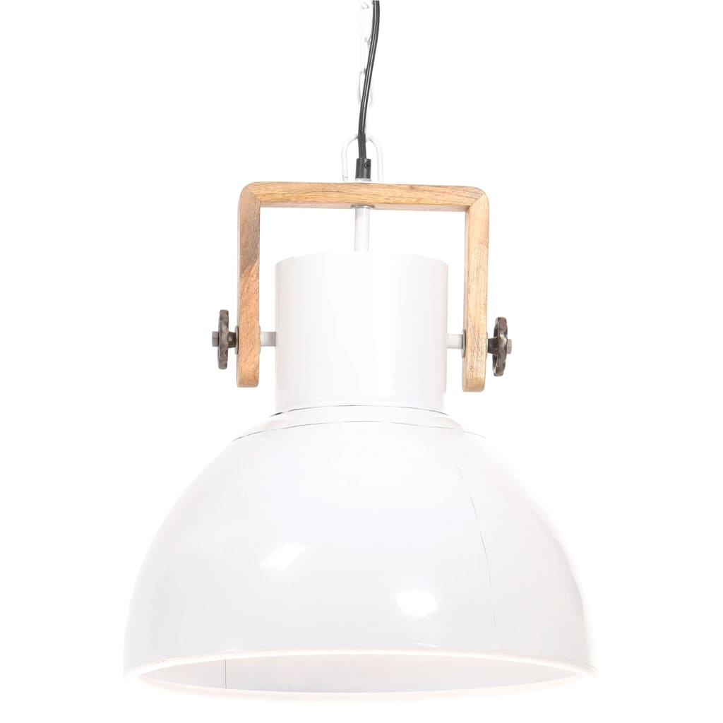 Valkoinen teollistyylinen riippuvalaisin Adelea 40cm (25 w, pyöreä, e27)
