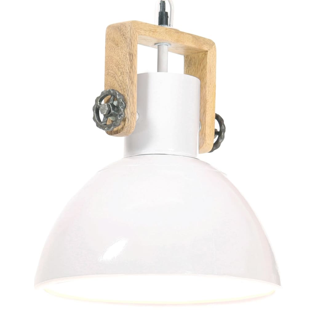 Valkoinen teollistyylinen riippuvalaisin Adelea 30cm (25 w, pyöreä, e27)