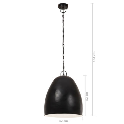 Teollistyylinen riippuvalaisin 25 W musta pyöreä 42 cm E27
