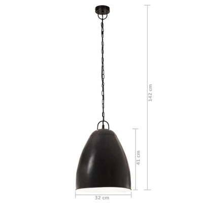 Teollistyylinen riippuvalaisin 25 W musta pyöreä 32 cm E27