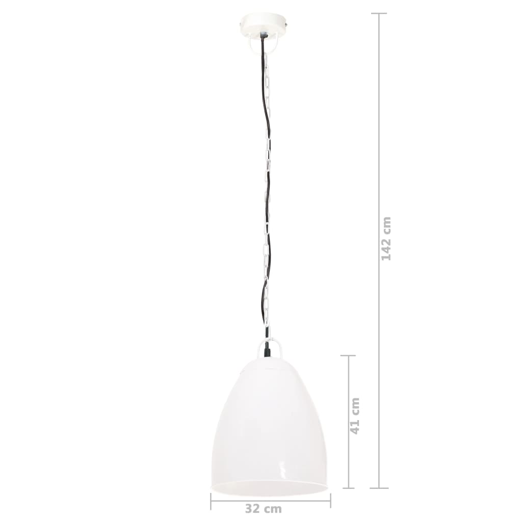 Valkoinen teollistyylinen riippuvalaisin Infratirea 32cm (25 w, pyöreä, e27)