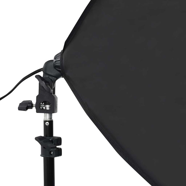 Valokuvastudiosarja softbox-valot, taustakangas ja heijastin