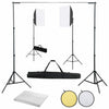 Valokuvastudiosarja softbox-valot, taustakangas ja heijastin
