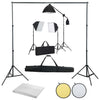 Valokuvastudiosarja softbox-valot, taustakangas ja heijastin