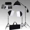 Valokuvastudiosarja softbox-valot, taustakangas ja heijastin
