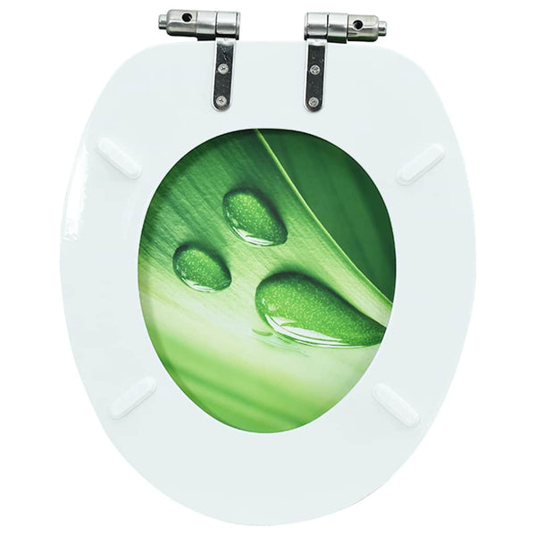 WC-istuin soft close -kannella MDF vihreä vesipisarakuvio
